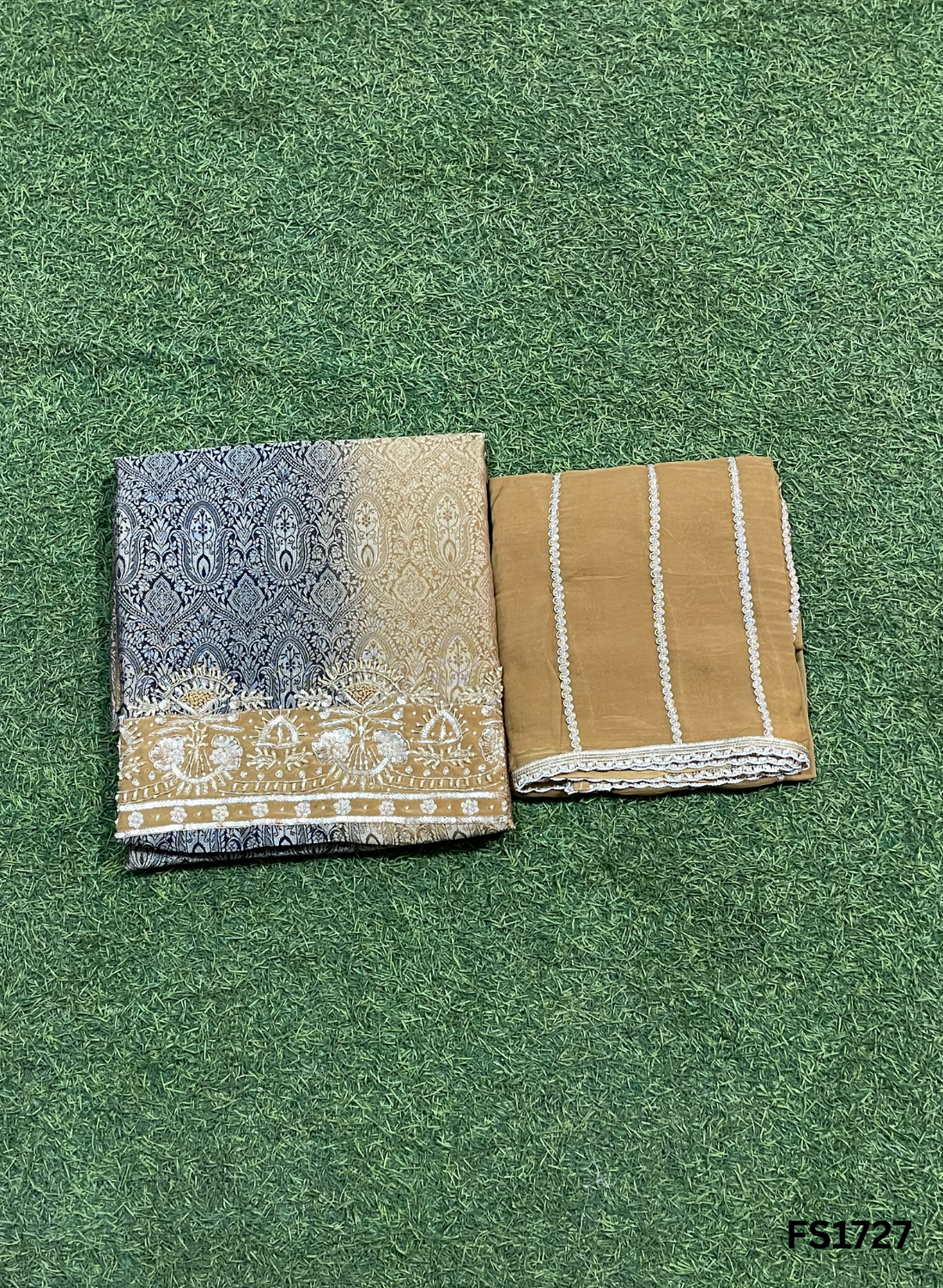 FS1727 | Banarsi Shimmer Suit | Party Wear | Wedding | Jaggo | Ring Ceremony | Festival