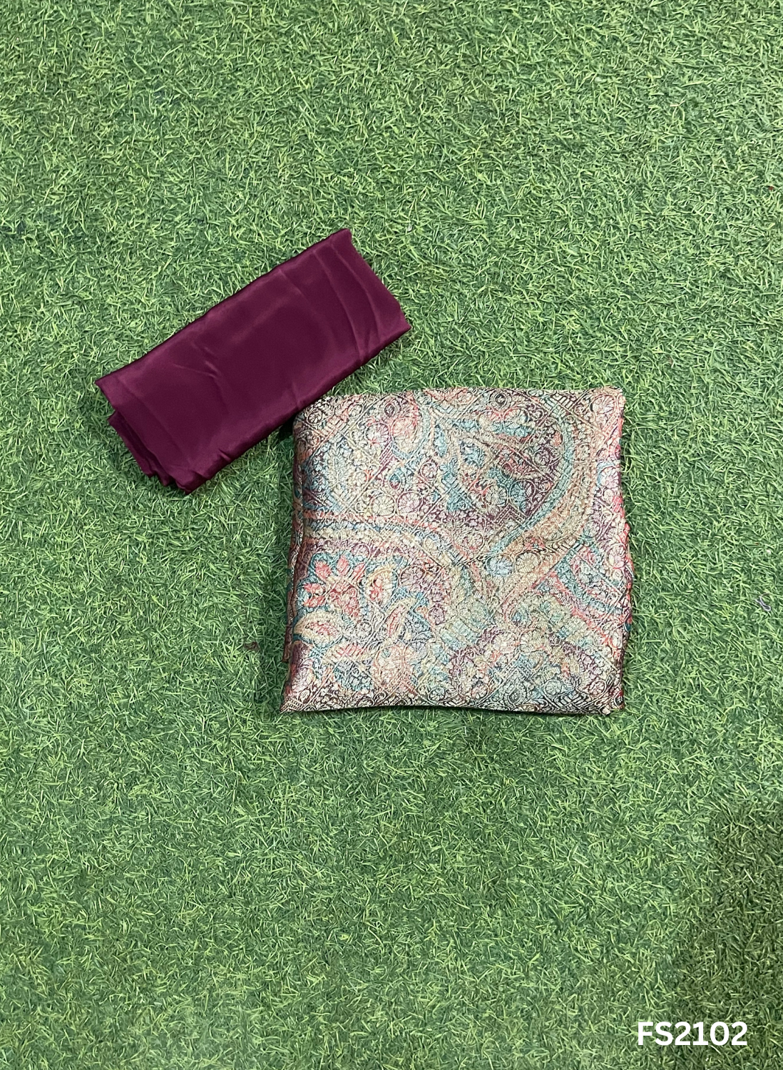 FS2102 | Banarasi Silk Suit | Party Wear | Wedding | Jaggo | Ring Ceremony | Festival | F9DFAA