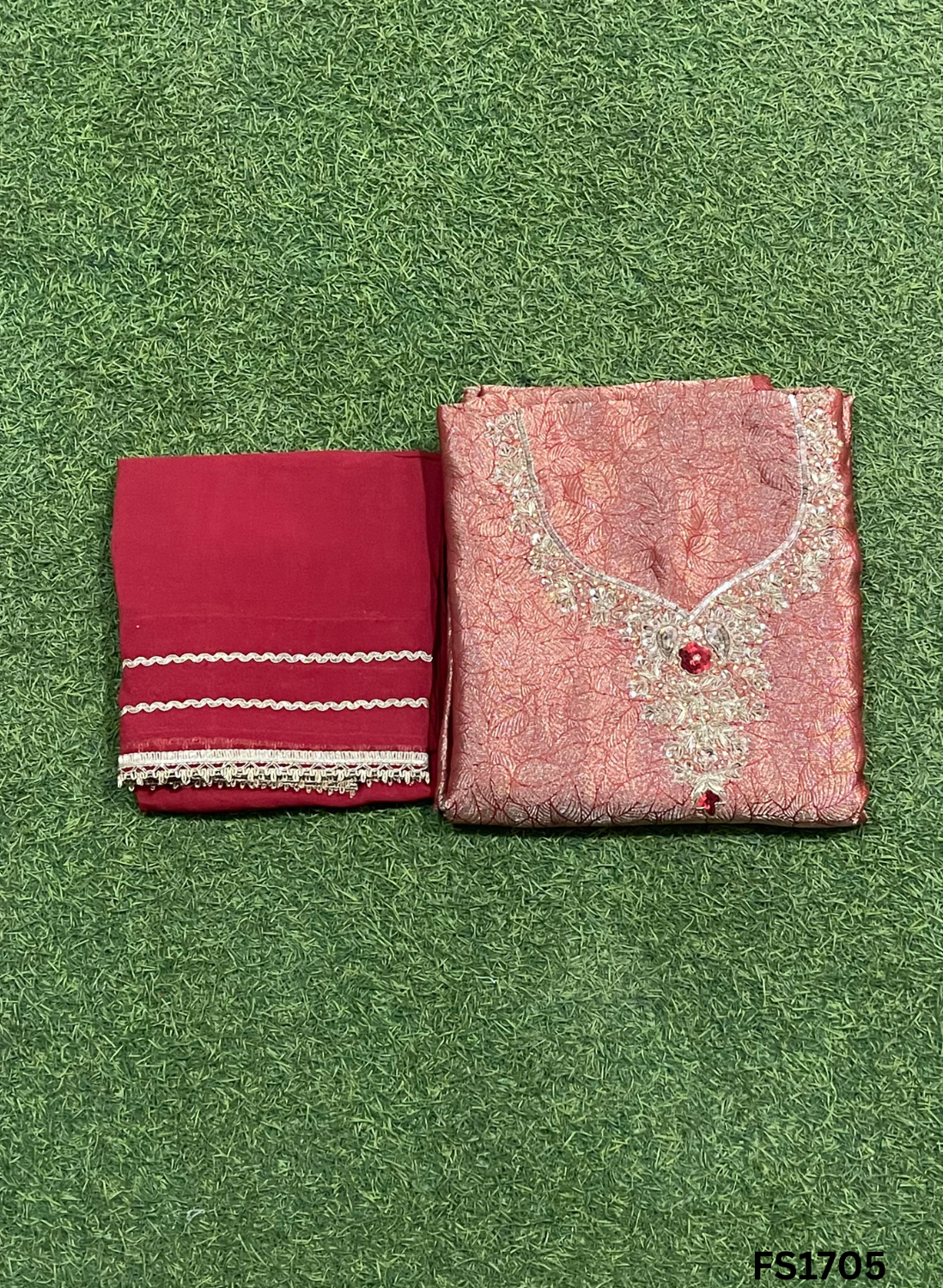 FS1705 | Firozi | Banarsi | Silk Suit | Party Wear | Wedding | Ring Ceremony | Festival | Bridal|