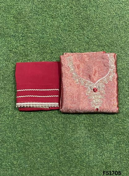 FS1705 | Firozi | Banarsi | Silk Suit | Party Wear | Wedding | Ring Ceremony | Festival | Bridal|