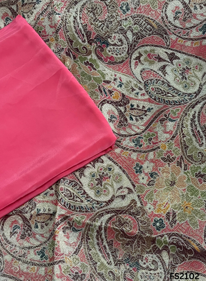 FS2102 | Banarasi Silk Suit | Party Wear | Wedding | Jaggo | Ring Ceremony | Festival | F9DFAA