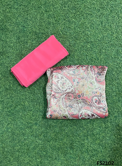 FS2102 | Banarasi Silk Suit | Party Wear | Wedding | Jaggo | Ring Ceremony | Festival | F9DFAA