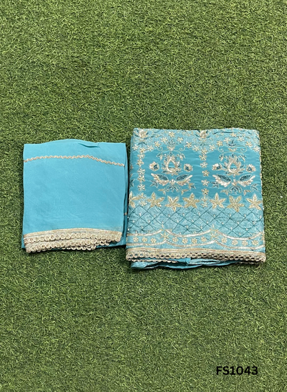 FS1043  | Navy-Blue  | Banarsi Silk Suit | Party Wear | Wedding | Ring Ceremony | Festival | Bridal |