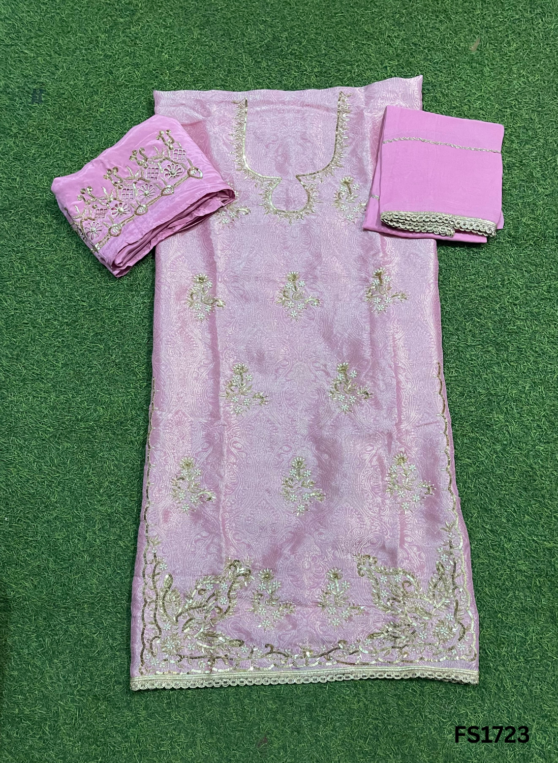 FS1723 | Banarsi Shimmer Suit | Party Wear | Wedding | Jaggo | Ring Ceremony | Festival