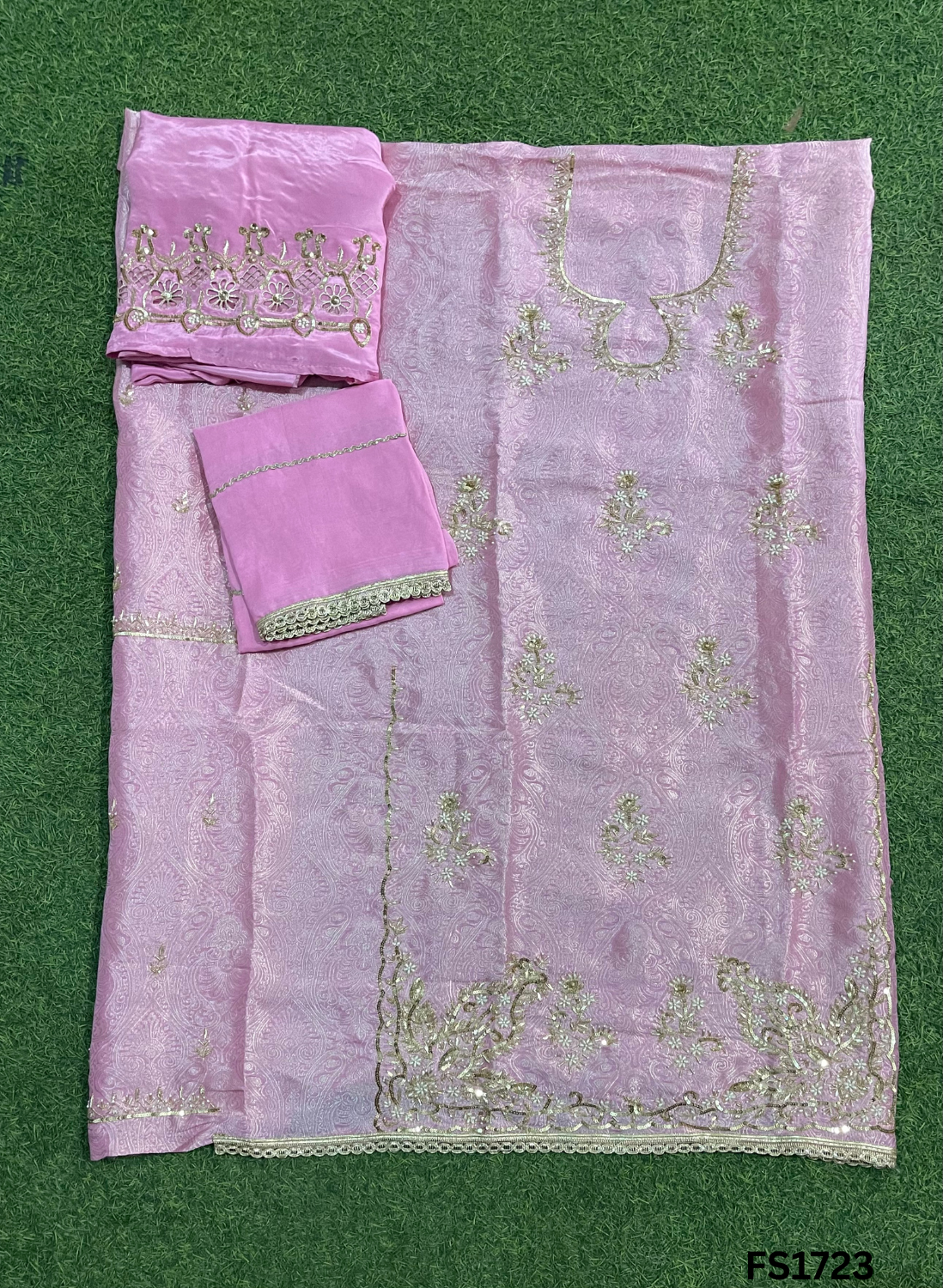 FS1723 | Banarsi Shimmer Suit | Party Wear | Wedding | Jaggo | Ring Ceremony | Festival