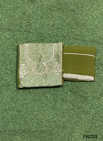 FS1723 | Banarsi Shimmer Suit | Party Wear | Wedding | Jaggo | Ring Ceremony | Festival