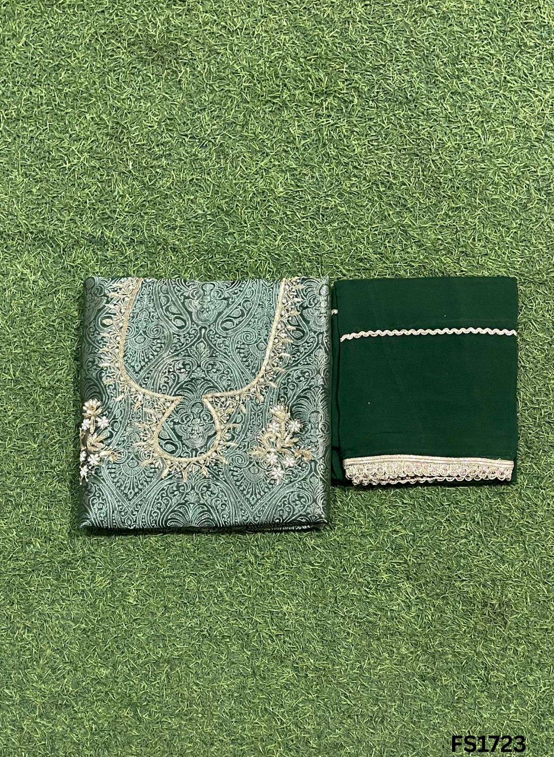 FS1723 | Banarsi Shimmer Suit | Party Wear | Wedding | Jaggo | Ring Ceremony | Festival