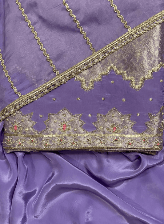 | Light Purple | Banarsi Silk Suit | Party Wear | Wedding | Ring Ceremony | Festival | Bridal|