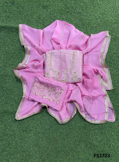 FS1723 | Banarsi Shimmer Suit | Party Wear | Wedding | Jaggo | Ring Ceremony | Festival