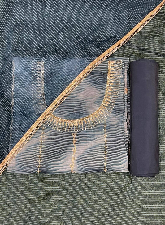 Blue Organza Suit | Wedding | Party Wear | Jaggo | Festival | Casual Wear |