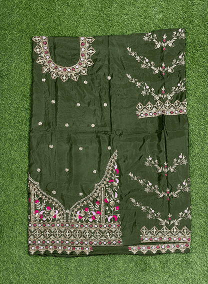 Bottle Green | Shade | Silk Suit | Party Wear | Wedding | Jaggo | Ring Ceremony | Festival | FS330