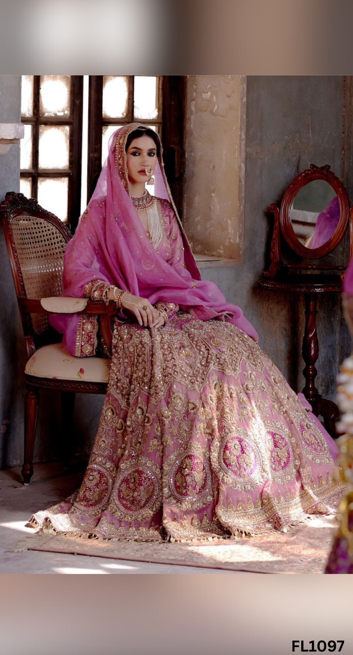 FL1097 | Bridal Lehenga | Organza | Hand Embroidery | Wedding Day | Designer Bridal Lehenga