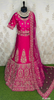 FL1035| Hot-Pink | Bridal Lehenga | Raw-Silk | Hand Embroidery | Wedding Day | Designer Bridal Lehenga |