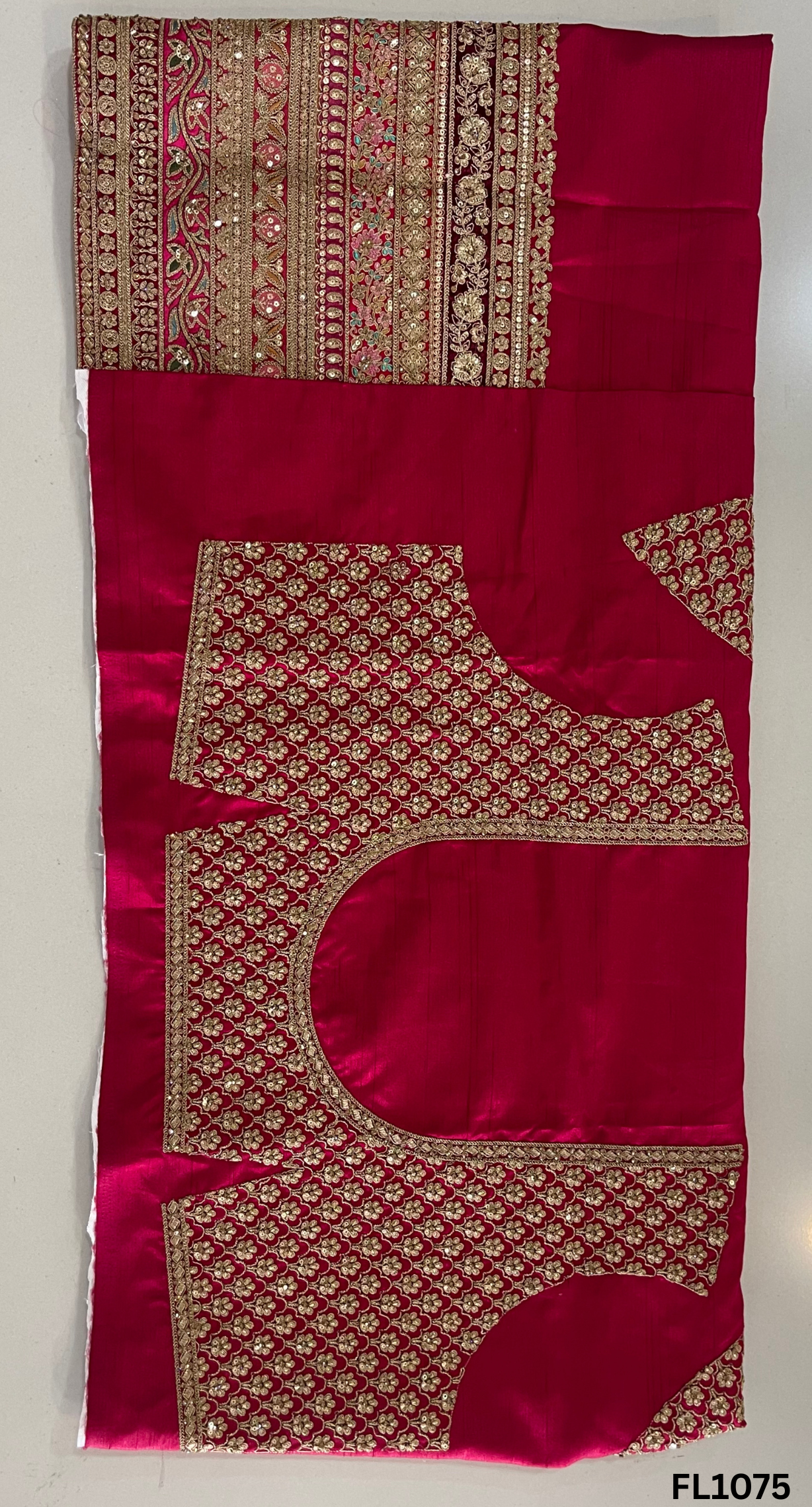 FL1075 | Bridal Lehenga | Raw-Silk | Hand Embroidery | Wedding Day | Designer Bridal Lehenga |