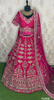 FL1032 | Hot-Pink | Bridal Lehenga | Raw-Silk | Hand Embroidery | Wedding Day | Designer Bridal Lehenga |