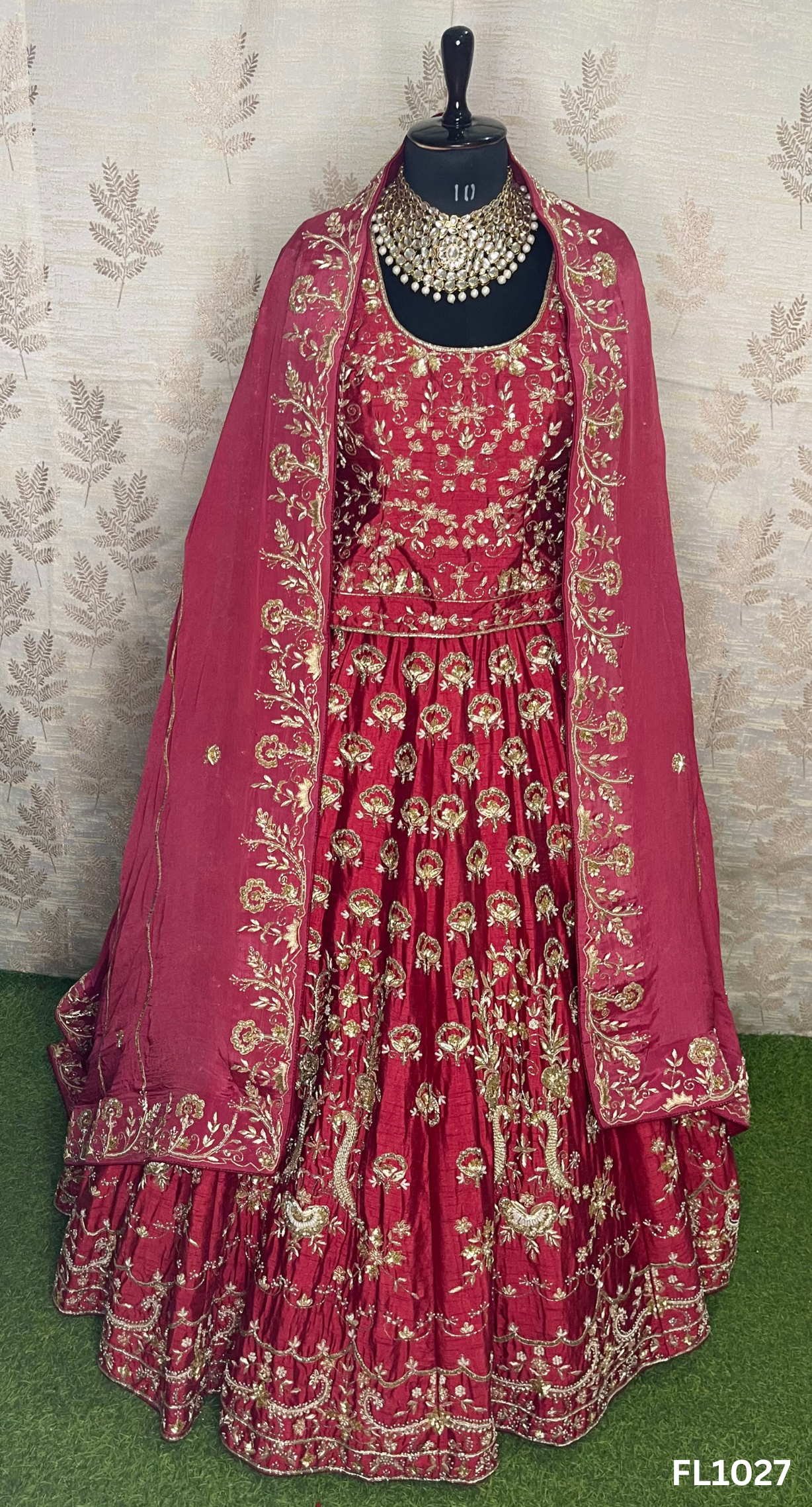 FL1027 | Bridal Lehenga | Raw-Silk | Hand Embroidery | Wedding Day | Designer Bridal Lehenga |