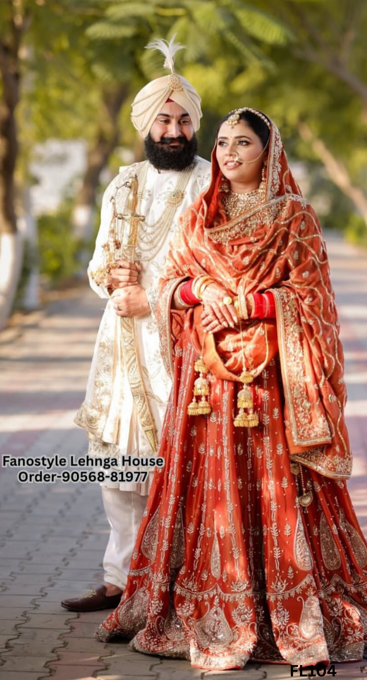FL104 | Rust  | Bridal Lehenga | Shimmer | Hand Embroidery | Wedding Day | Designer Bridal Lehenga