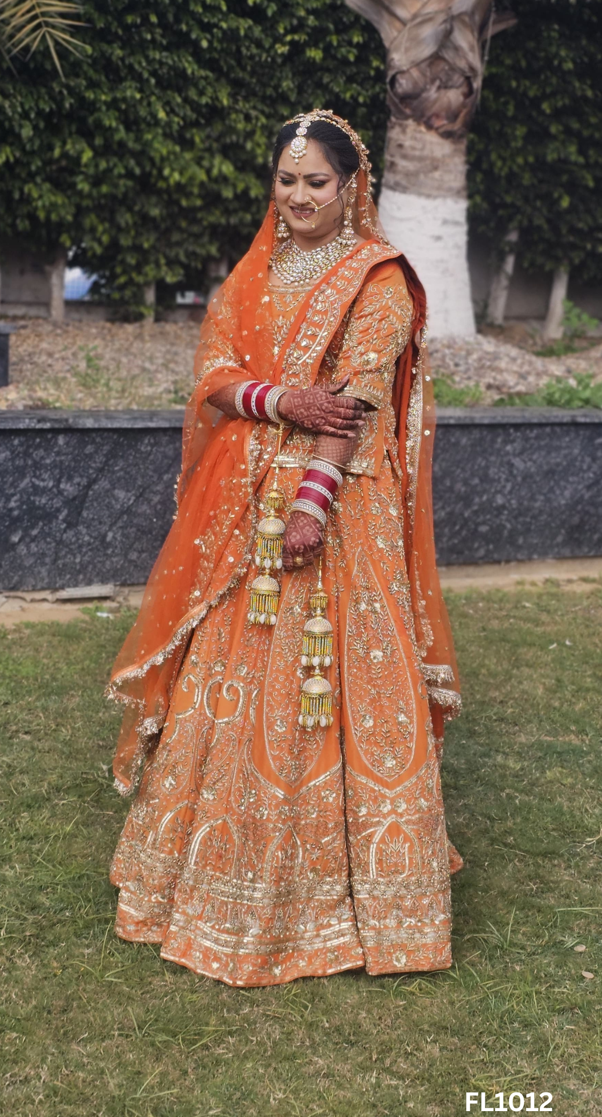 FL1012 | Rust | Bridal Lehenga | Shimmer | Hand Embroidery | Wedding Day | Designer Bridal Lehenga