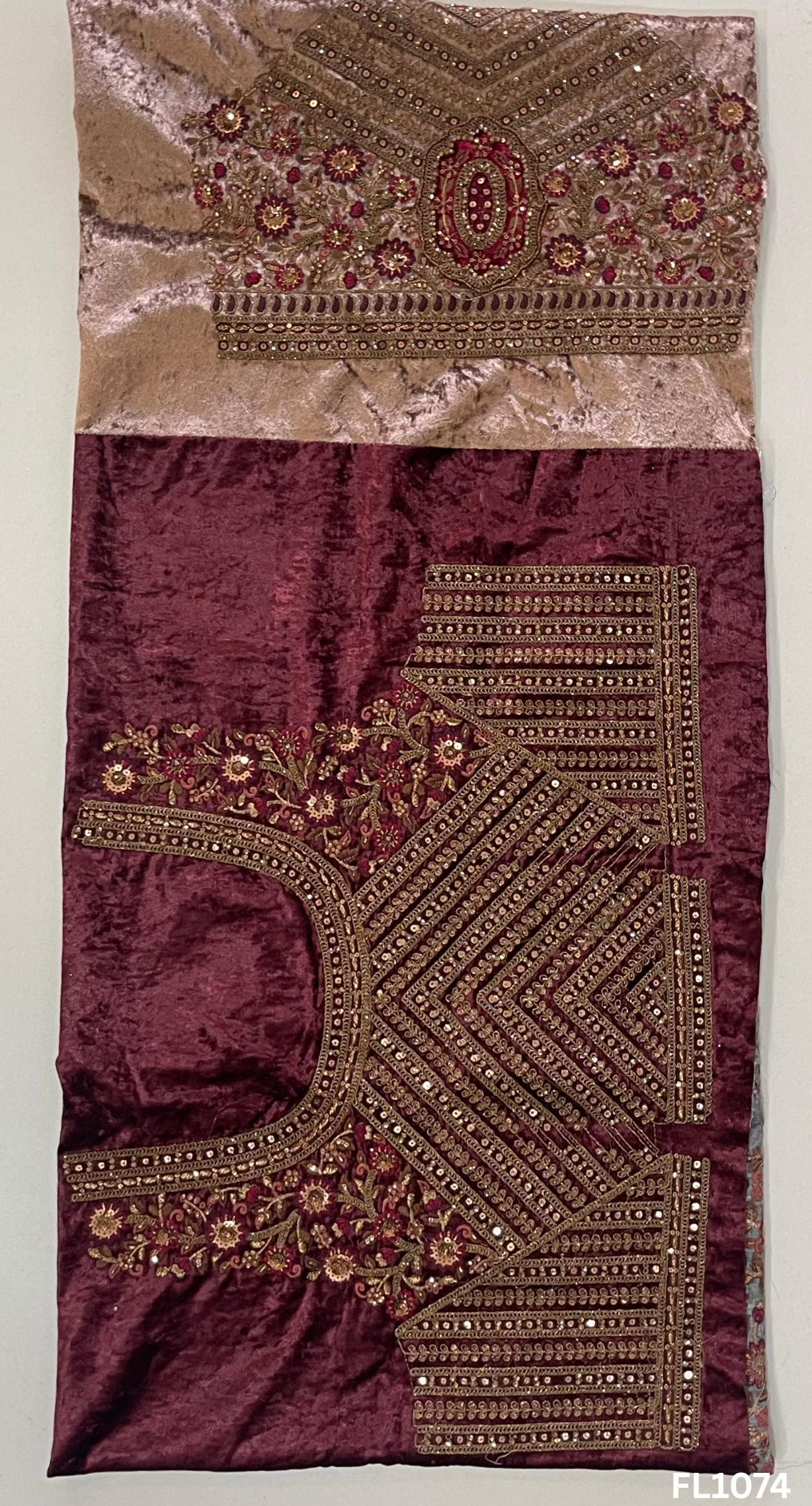FL1074 | Bridal Lehenga | Velevt | Hand Embroidery | Wedding Day | Designer Bridal Lehenga |