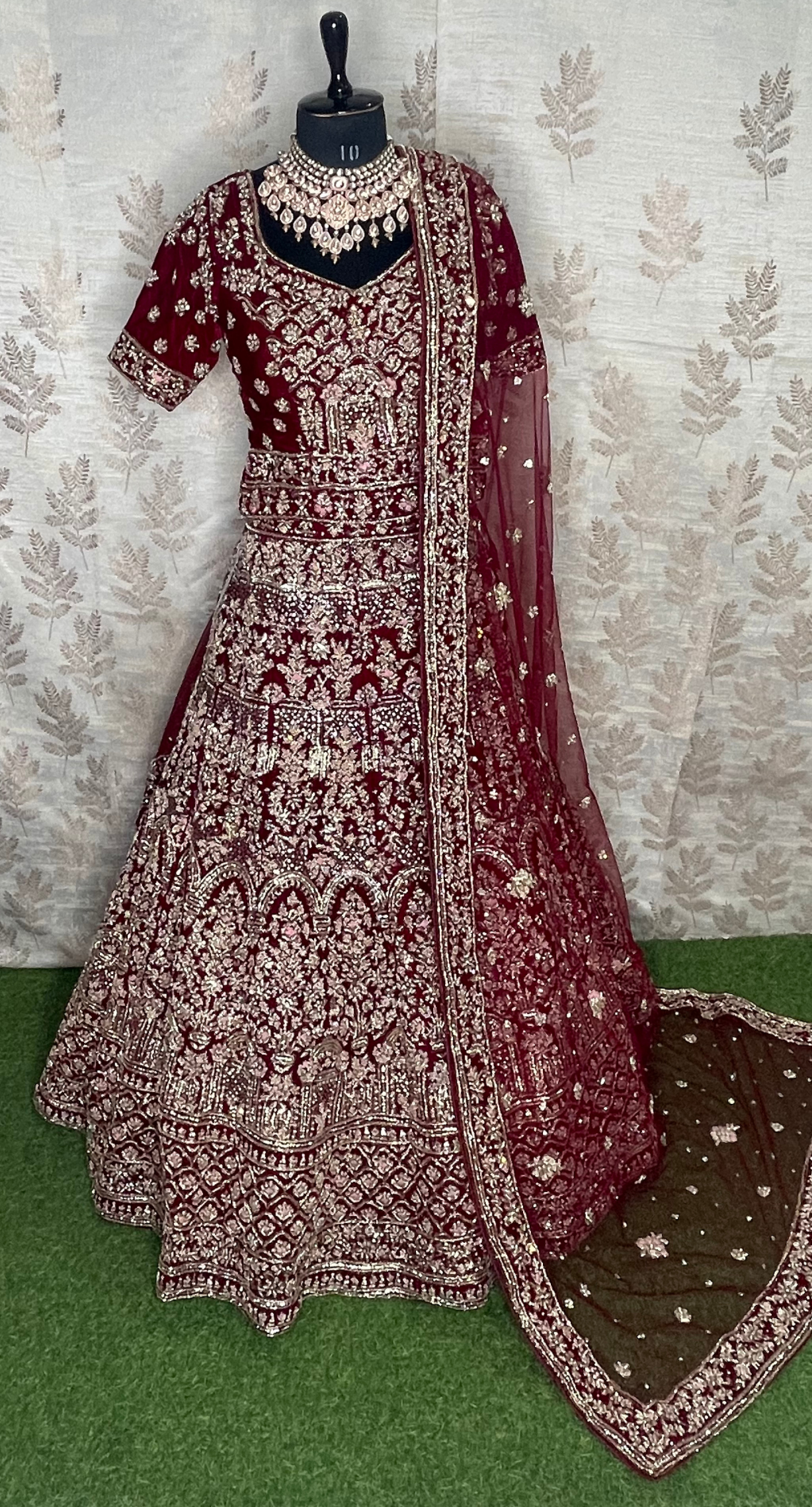 FL1041 | Bridal Lehenga | Velevt | Hand Embroidery | Wedding Day | Designer Bridal Lehenga |