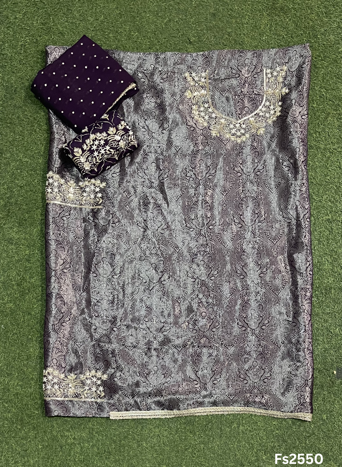 FS2555 | Wine | Brocade Suit | Party Wear | Wedding | Ring Ceremony | Festival | Bridal