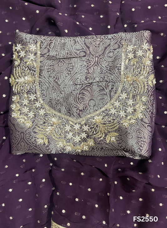 FS2555 | Wine | Brocade Suit | Party Wear | Wedding | Ring Ceremony | Festival | Bridal