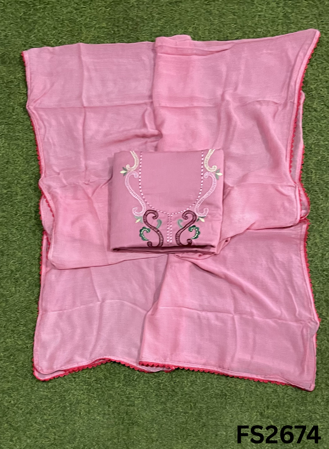 FS2674 | PINK | Cotton Burberry Suit | Party Wear | Wedding | Ring Ceremony | Festival |