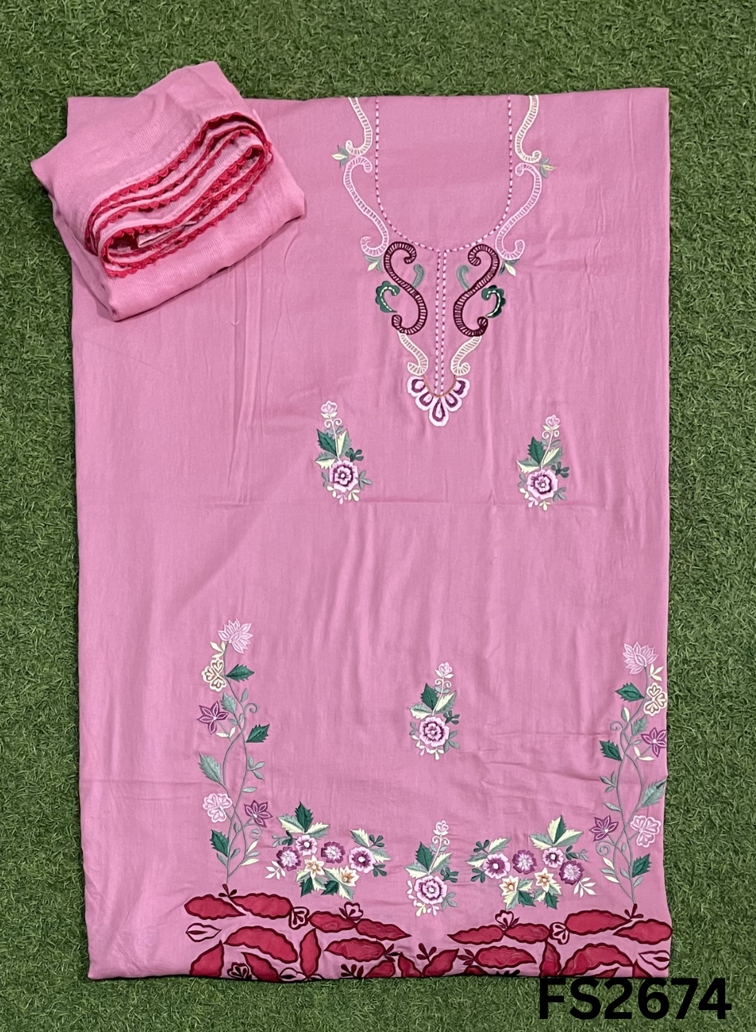 FS2674 | PINK | Cotton Burberry Suit | Party Wear | Wedding | Ring Ceremony | Festival |