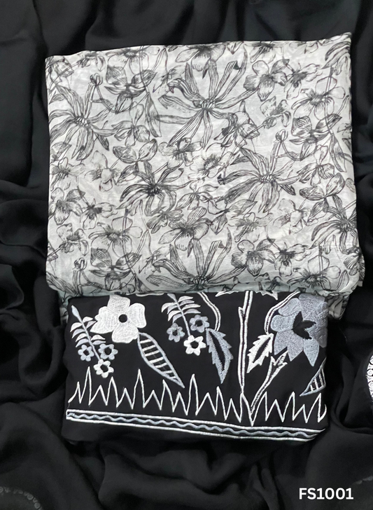 FS1001 | Black-White | Burberry print Suit | Casual wear | Summer Suits | Regular wear|