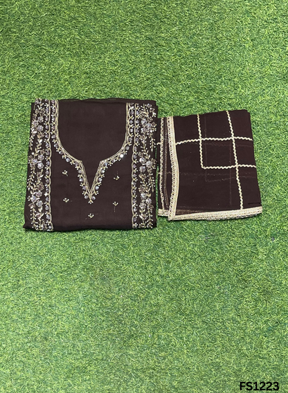 FS1223 | Firozi-Green | Burberry Suit | Party Wear | Wedding | Jaggo | Ring Ceremony | Festival |