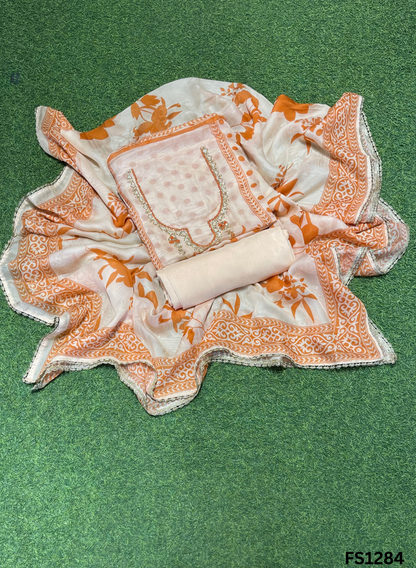FS1284 | Orange | Burberry Suit | Party Wear | Wedding | Jaggo | Ring Ceremony | Festival |