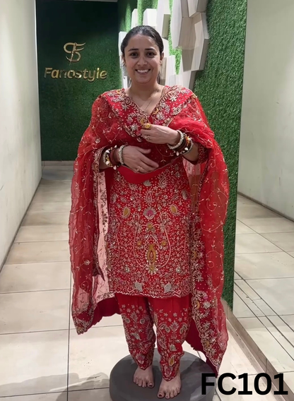 FC101 |  Made To Order (20-25 Days  ) |  Silk Suit | Bridal Suit | Party Wear | Wedding | Festival | Celebrity | Ring Ceremony
