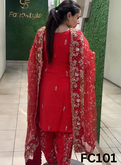 FC101 |  Made To Order (20-25 Days  ) |  Silk Suit | Bridal Suit | Party Wear | Wedding | Festival | Celebrity | Ring Ceremony