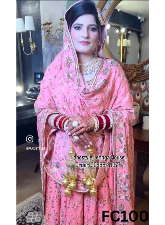 FC100 |  Made To Order (20-25 Days  ) |  Silk Suit | Bridal Suit | Party Wear | Wedding | Festival | Celebrity | Ring Ceremony