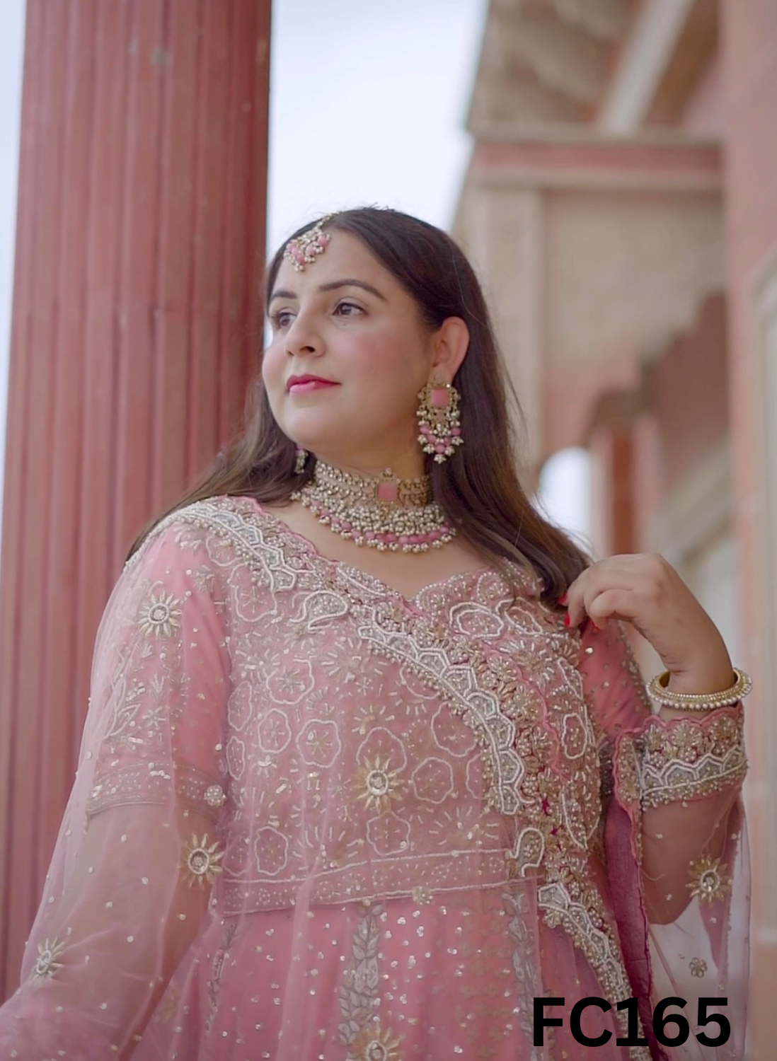 FC165 |  Made To Order (20-25 Days  ) |  Net Lehenga |  Baby Pink  |  Bridal Suit | Party Wear | Wedding | Festival | Celebrity | Ring Ceremony