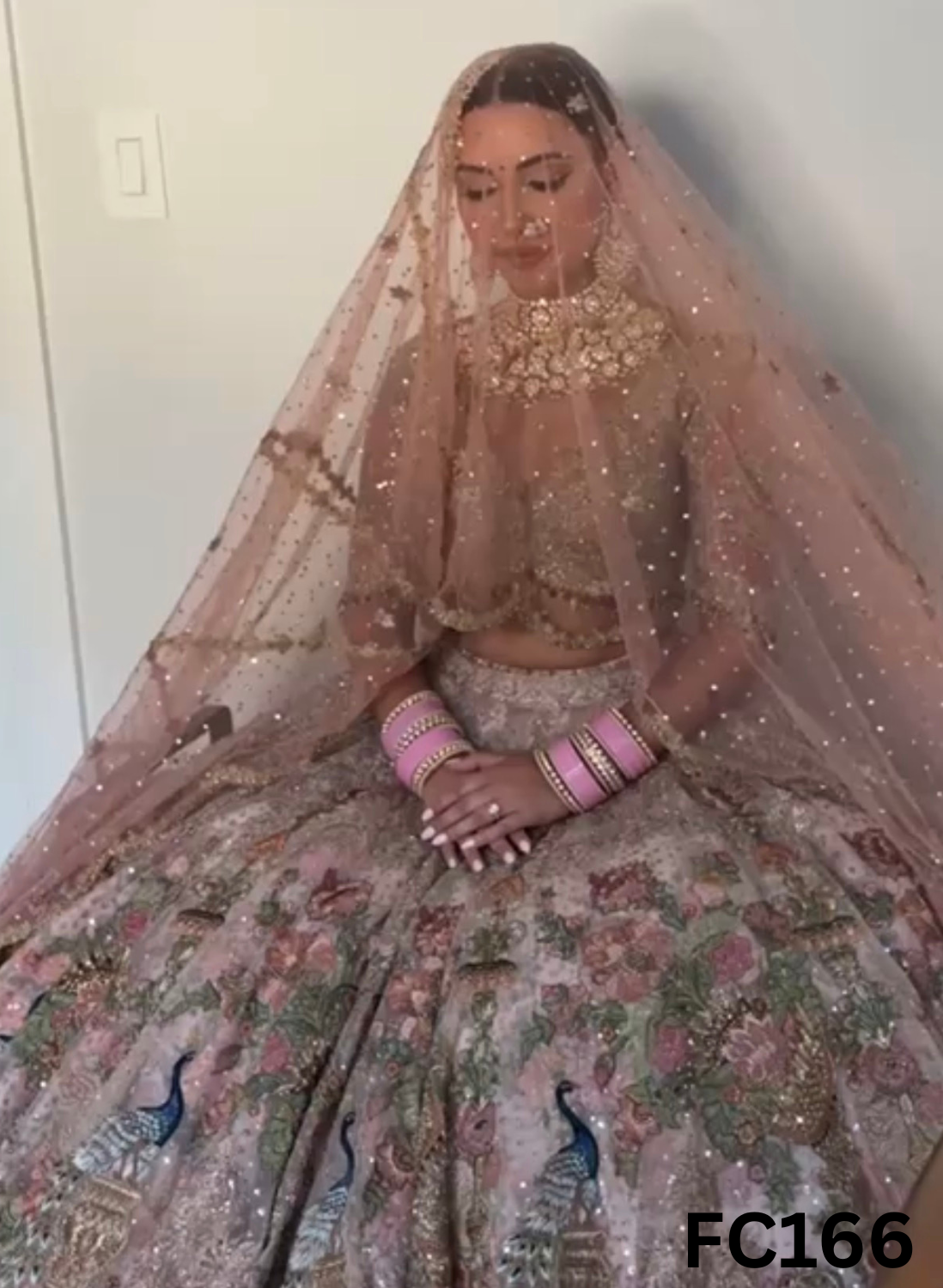 FC166   |  Made To Order (20-25 Days  ) |  Net Lehenga |  Baby Pink   |  Bridal Lehenga  | Party Wear | Wedding | Festival | Celebrity | Ring Ceremony