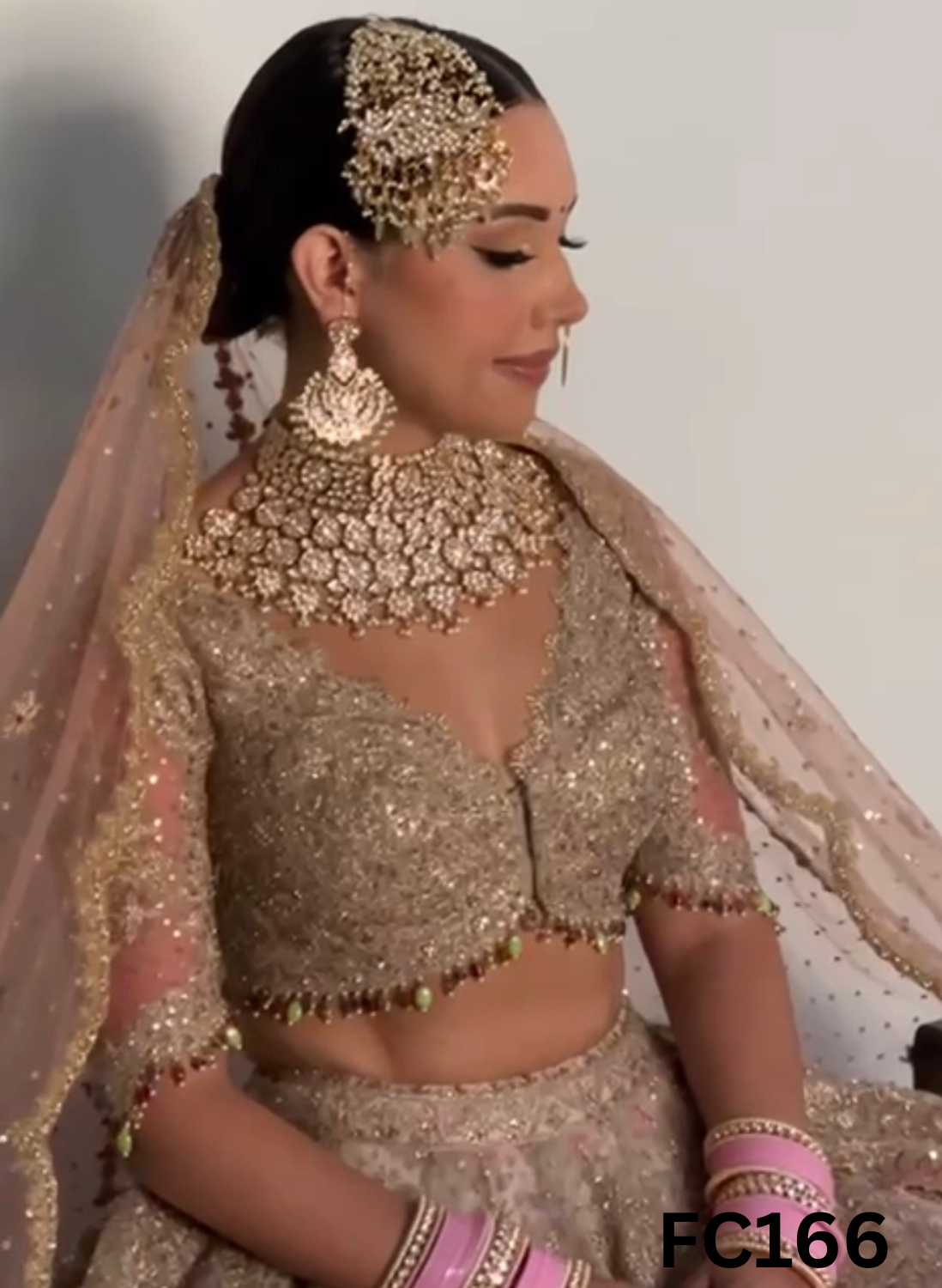 FC166   |  Made To Order (20-25 Days  ) |  Net Lehenga |  Baby Pink   |  Bridal Lehenga  | Party Wear | Wedding | Festival | Celebrity | Ring Ceremony