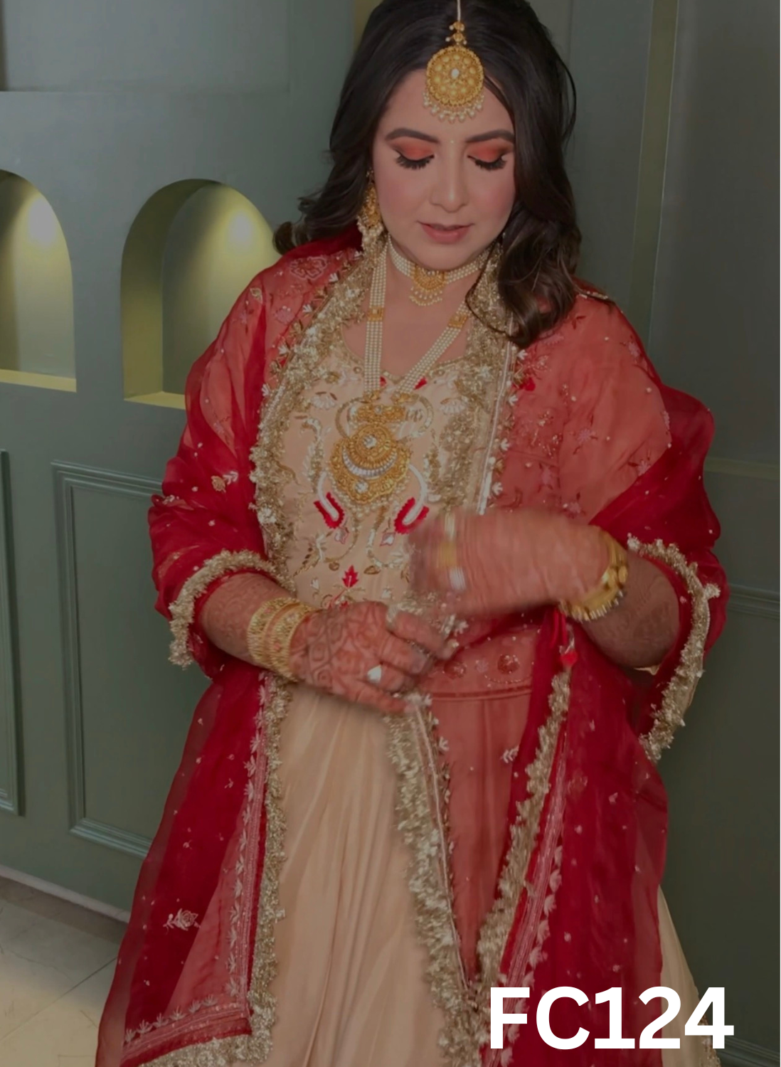 FC124  |  Made To Order (20-25 Days  ) |   Pure Silk  Suit  |  Golden    | Party Wear | Wedding | Festival | Celebrity | Ring Ceremony
