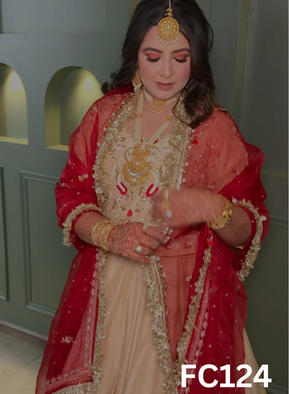FC124  |  Made To Order (20-25 Days  ) |   Pure Silk  Suit  |  Golden    | Party Wear | Wedding | Festival | Celebrity | Ring Ceremony