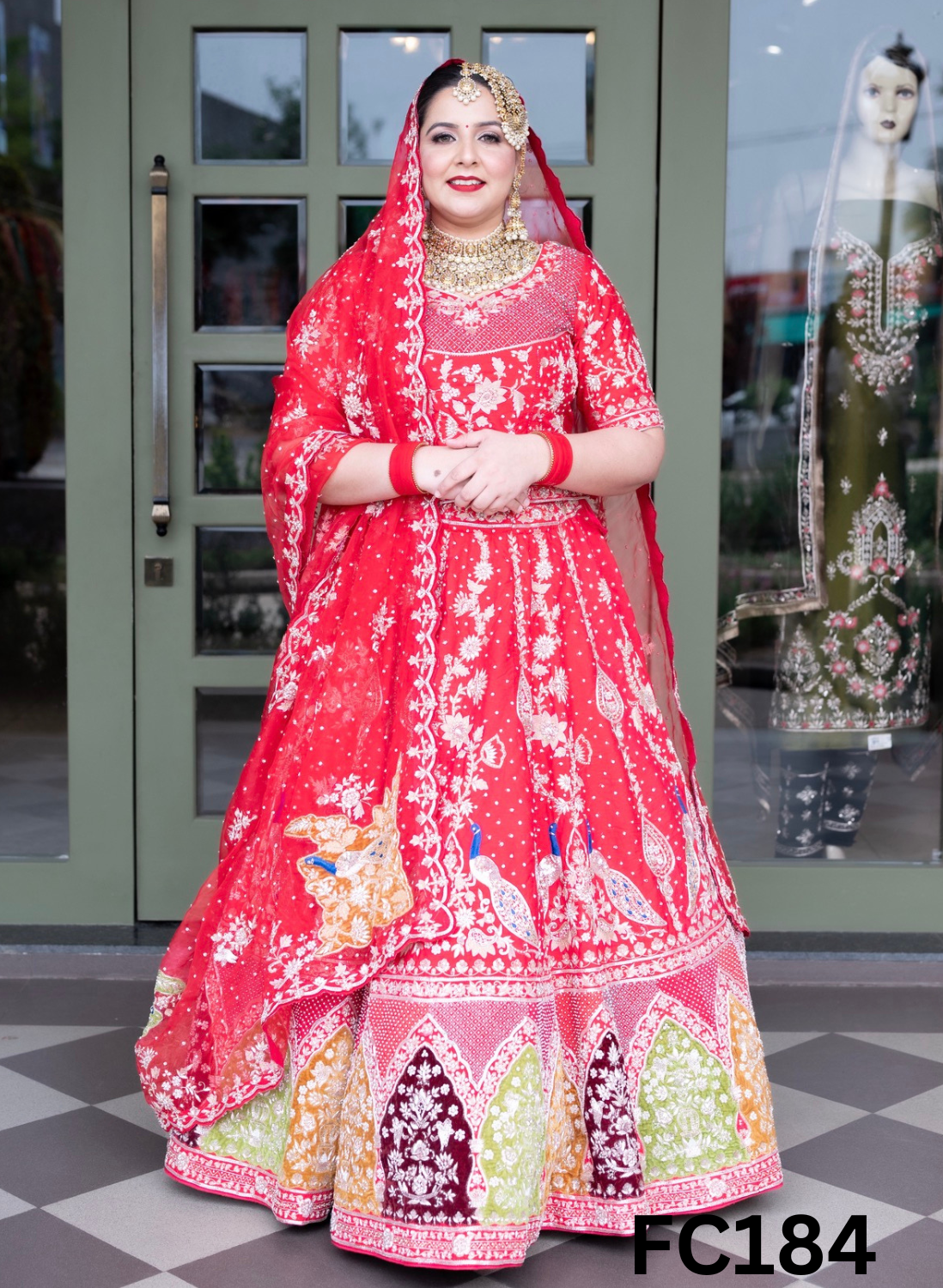 FC184 |  Made To Order (20-25 Days  ) |  Raw Silk  Lehenga |  Red | Party Wear | Wedding | Festival | Celebrity | Ring Ceremony