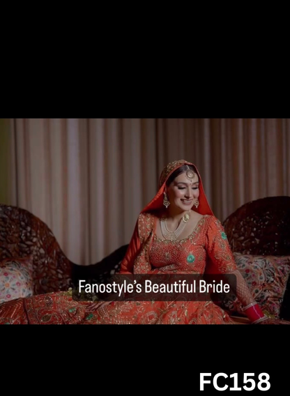 FC158 |  Made To Order (20-25 Days  ) |  Raw Silk  Lehenga |  Orange  | Bridal Lehenga   | Party Wear | Wedding | Festival | Celebrity | Ring Ceremony