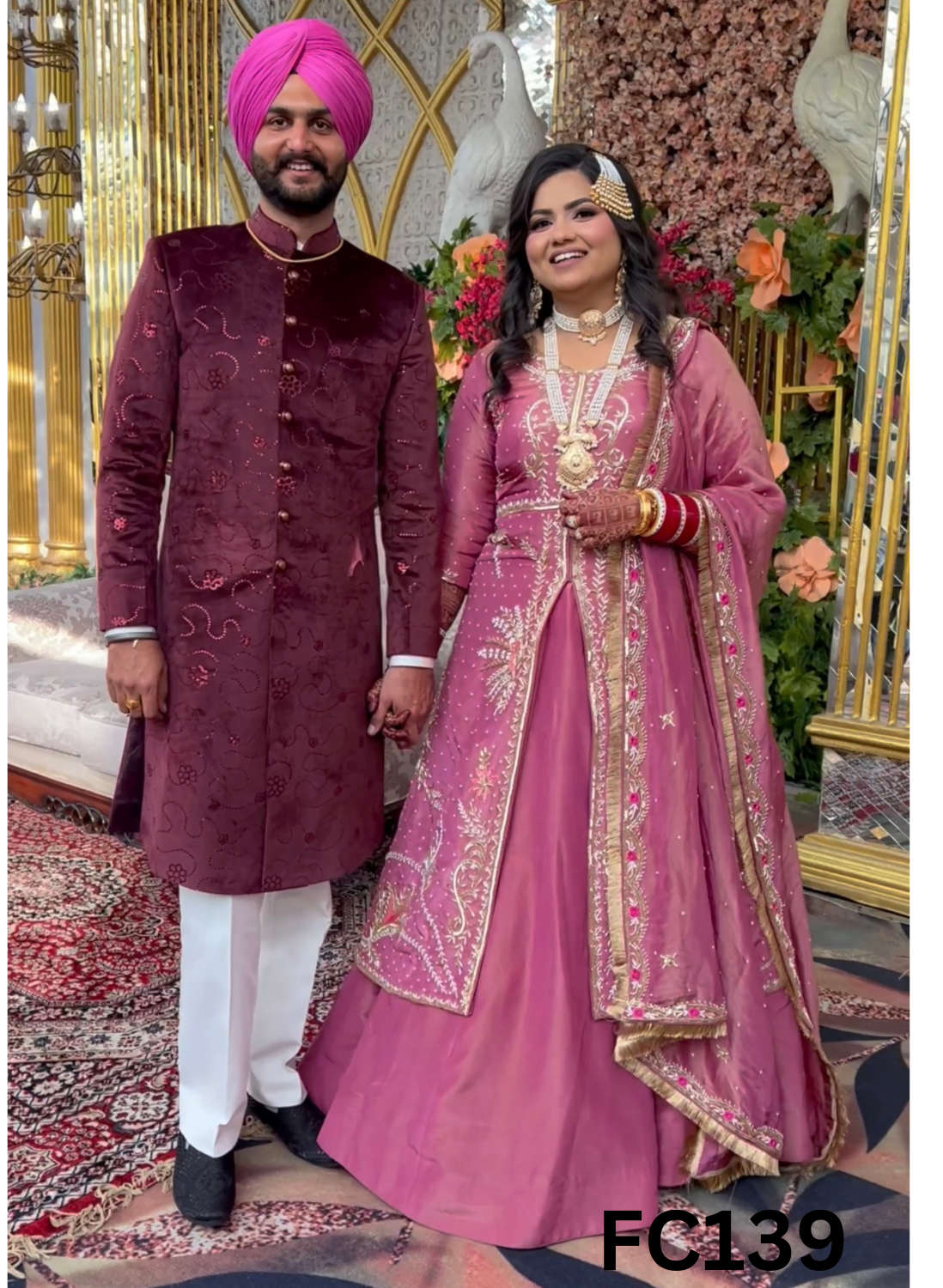 FC139 |  Made To Order (20-25 Days  ) |  Shimmer  Anarkali Lehenga  |  Pink   | Party Wear | Wedding | Festival | Celebrity | Ring Ceremony