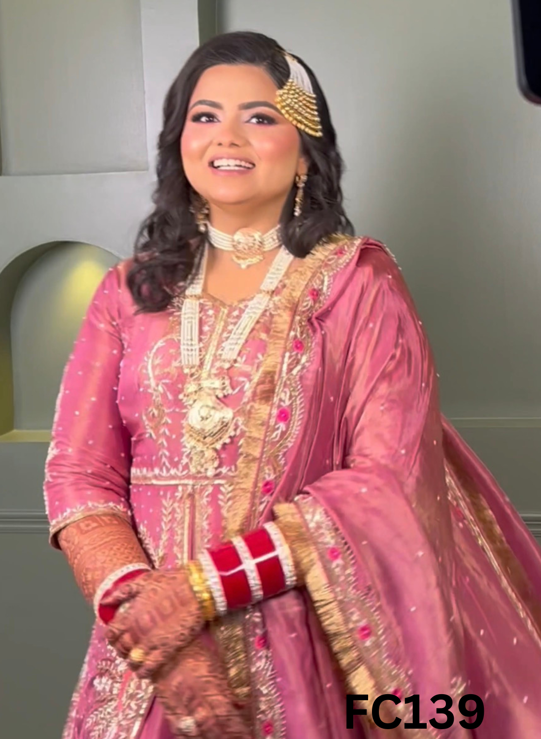 FC139 |  Made To Order (20-25 Days  ) |  Shimmer  Anarkali Lehenga  |  Pink   | Party Wear | Wedding | Festival | Celebrity | Ring Ceremony