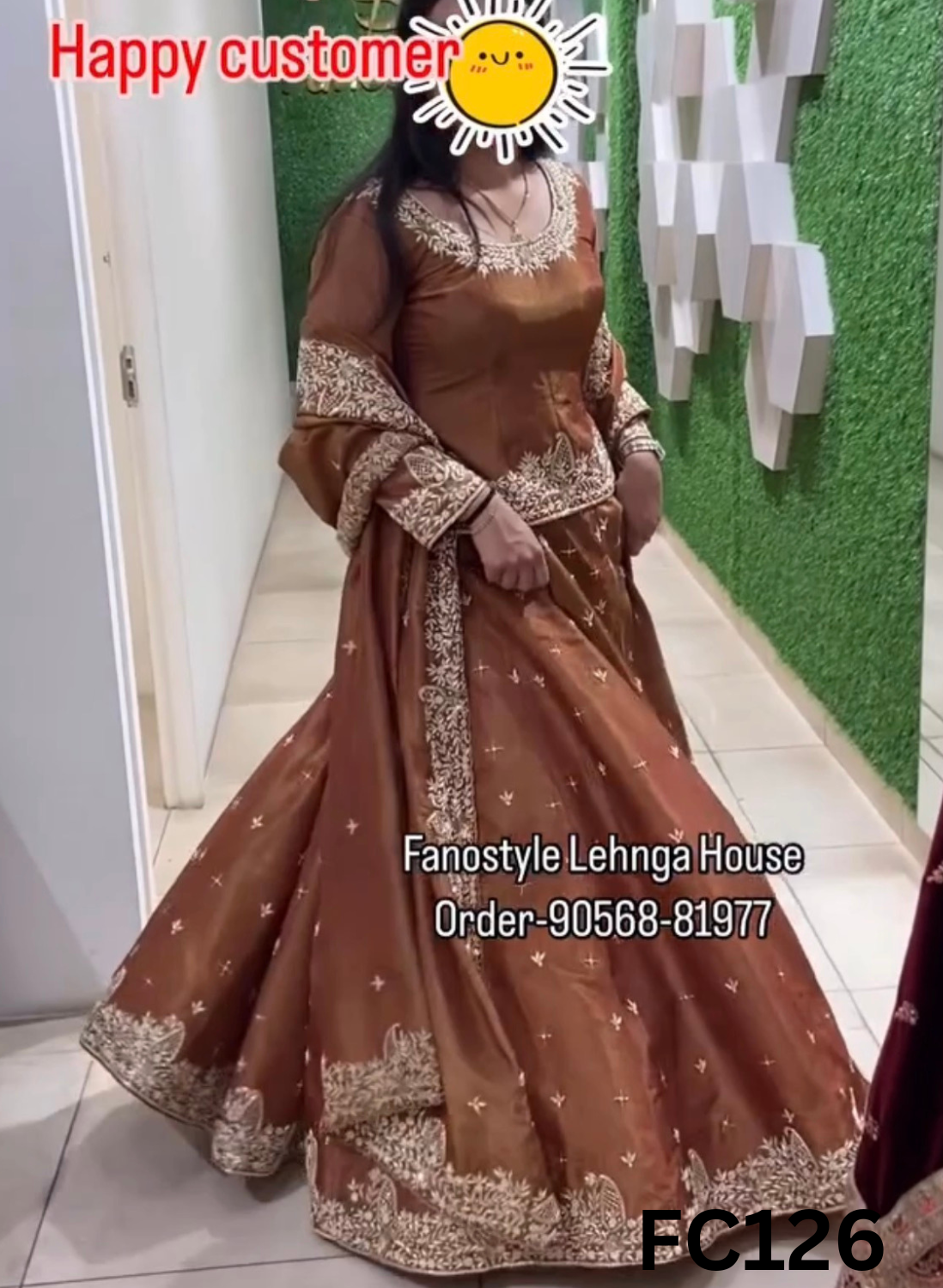 FC126  |  Made To Order (20-25 Days  ) |  Shimmer   Suit  |  Coffee   | Party Wear | Wedding | Festival | Celebrity | Ring Ceremony