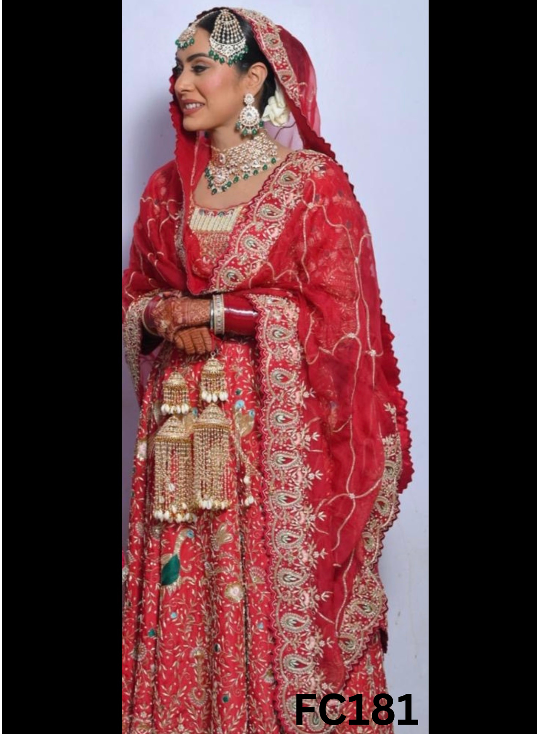FC181 |  Made To Order (30-45Days  ) |  Silk  Anarkali Lehenga |  Red  | Party Wear | Wedding | Festival | Celebrity | Ring Ceremony