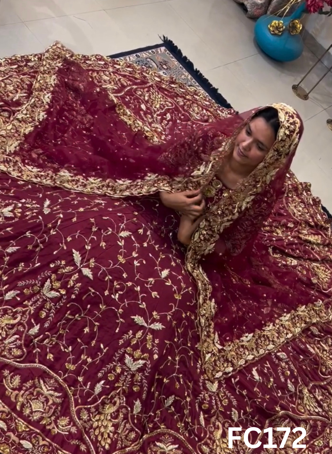 FC172 |  Made To Order (20-25 Days  ) | Silk  Lehenga | Red  |  Bridal Lehenga  | Party Wear | Wedding | Festival | Celebrity | Ring Ceremony