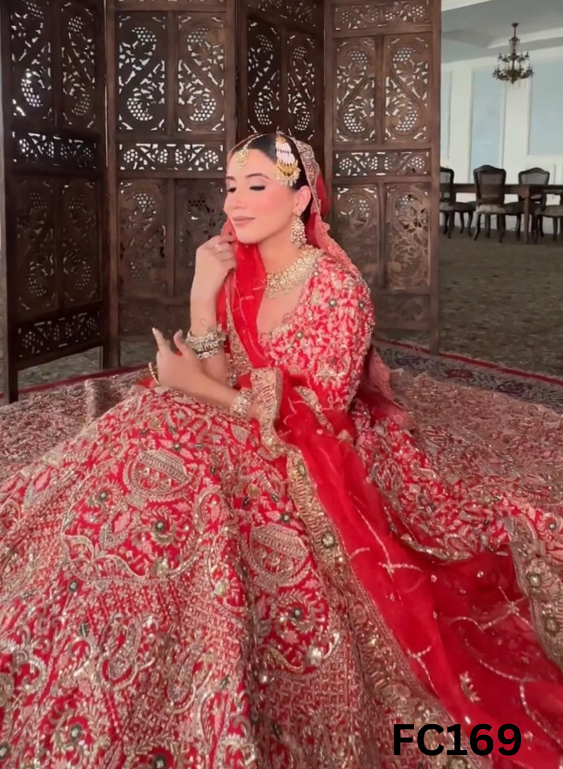 FC169 |  Made To Order (20-25 Days  ) | Silk  Lehenga | Red  |  Bridal Lehenga  | Party Wear | Wedding | Festival | Celebrity | Ring Ceremony
