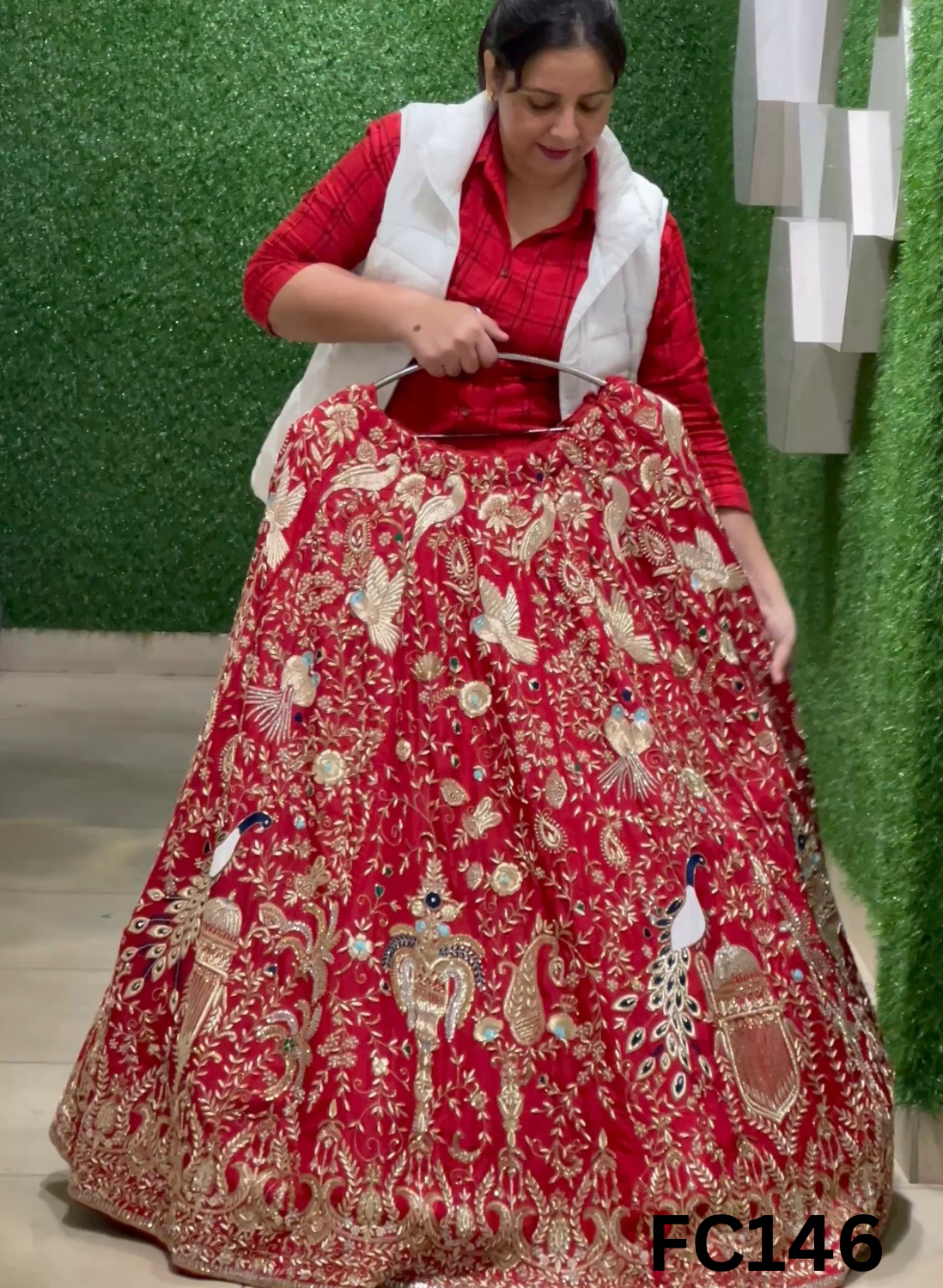 FC146  |  Made To Order (20-25 Days  ) | Silk  Lehenga |  Red |  Bridal Lehenga  | Party Wear | Wedding | Festival | Celebrity | Ring Ceremony
