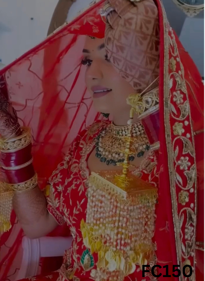 FC150   |  Made To Order (20-25 Days  ) | Silk  Lehenga |  Red |  Bridal Lehenga  | Party Wear | Wedding | Festival | Celebrity | Ring Ceremony