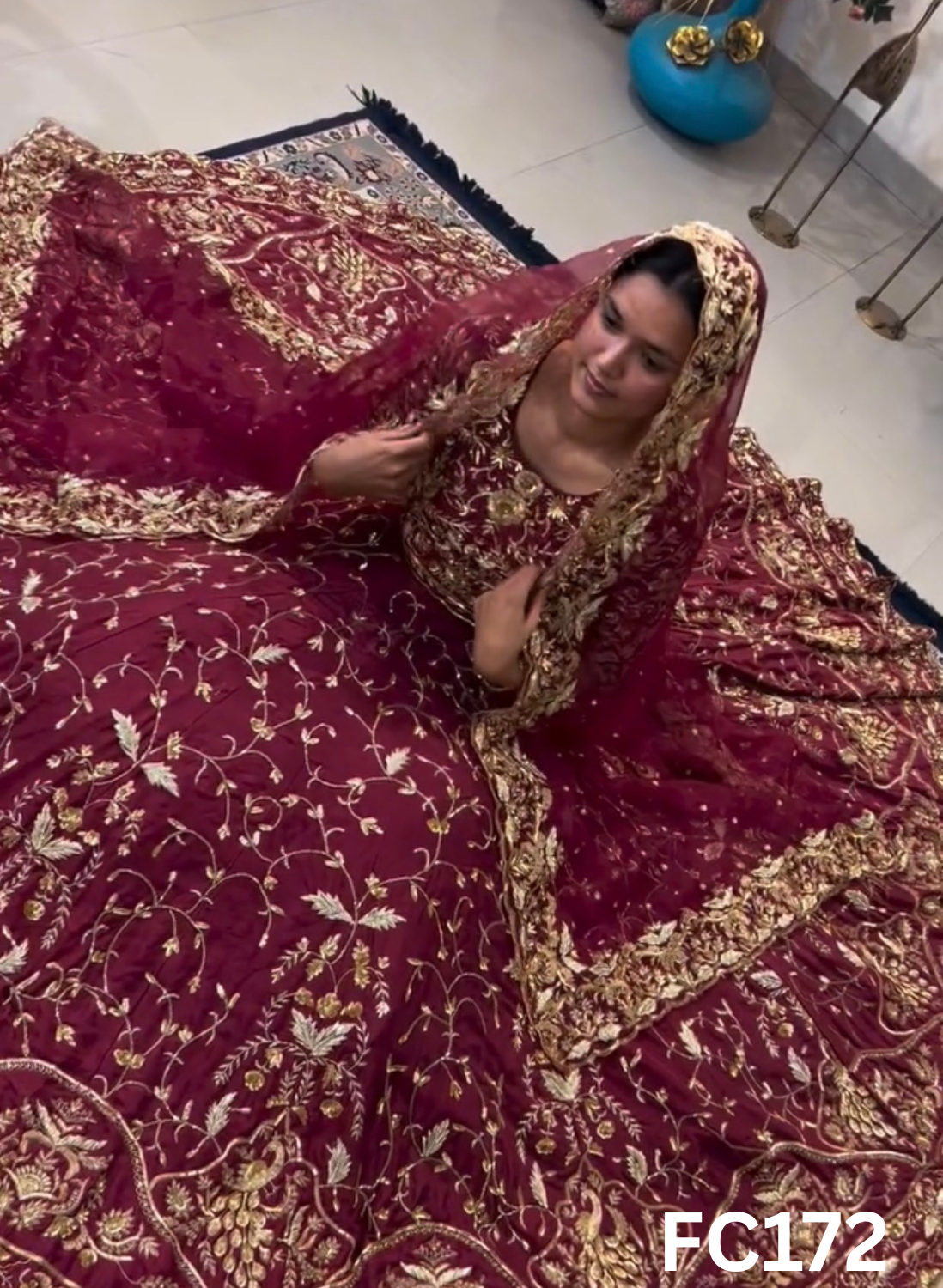 FC172 |  Made To Order (20-25 Days  ) | Silk  Lehenga | Red  |  Bridal Lehenga  | Party Wear | Wedding | Festival | Celebrity | Ring Ceremony